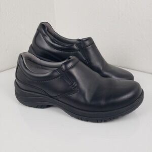 Dansko Wynn Men's 45 (11.5-12) Black Leather Slip On Slip Resistant Shoes